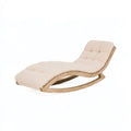 Mecedora baja con asiento alargado y base curva - beige