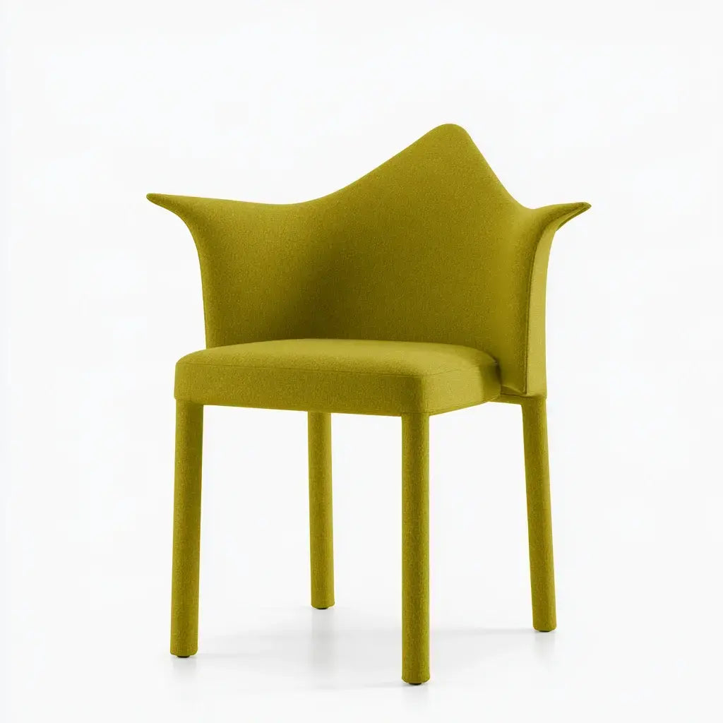 Silla con respaldo de borde ondulado - verde