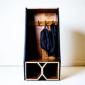 Mueble de entrada con perchas y nichos inferiores - negro/marrón