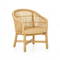 Silla con brazos curvos y respaldo trenzado - beige
