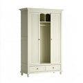 Armario con puertas estriadas y hueco central - beige